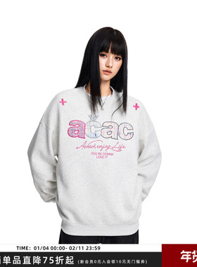 【Achock官方店】acac系列字母贴布绣圆领卫衣潮牌新款情侣上衣男