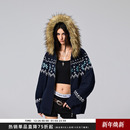 潮牌费尔岛花纹印花连帽卫衣高街情侣毛领外套男 Achock官方店