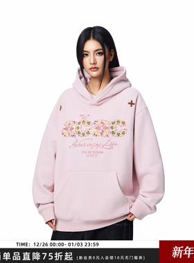 【Achock官方店】acac系列毛巾绣连帽卫衣美式街头帽衫外套头卫衣