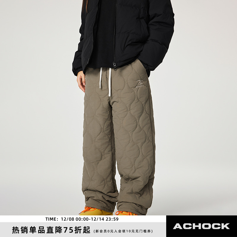 【Achock官方店】冬季保暖棉裤抗寒保暖棉裤潮牌百搭休闲裤情侣男