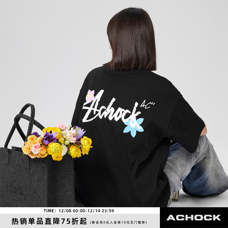 Achock小花印花情侣t恤