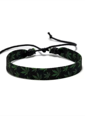 欧美2025新款布艺印刷编织手链