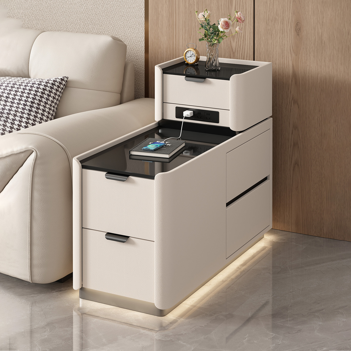 可移动沙发边几轻奢高级感客厅茶几夹缝柜现代简约沙发旁边侧边柜