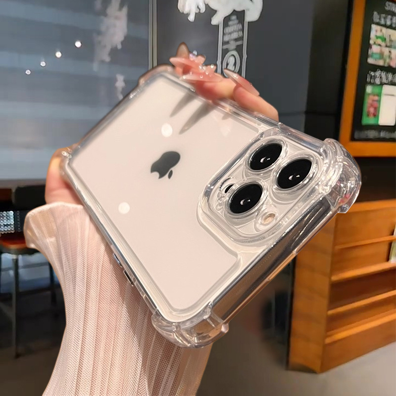 透明四角防摔适用IP16手机壳新款苹果17promax套iphone16pro硅胶17air全包15外壳14plus简约13女12男11超火