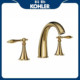 科勒KOHLER全铜枪灰色冷热水双把三孔分体台盆面盆洗手盆水龙头