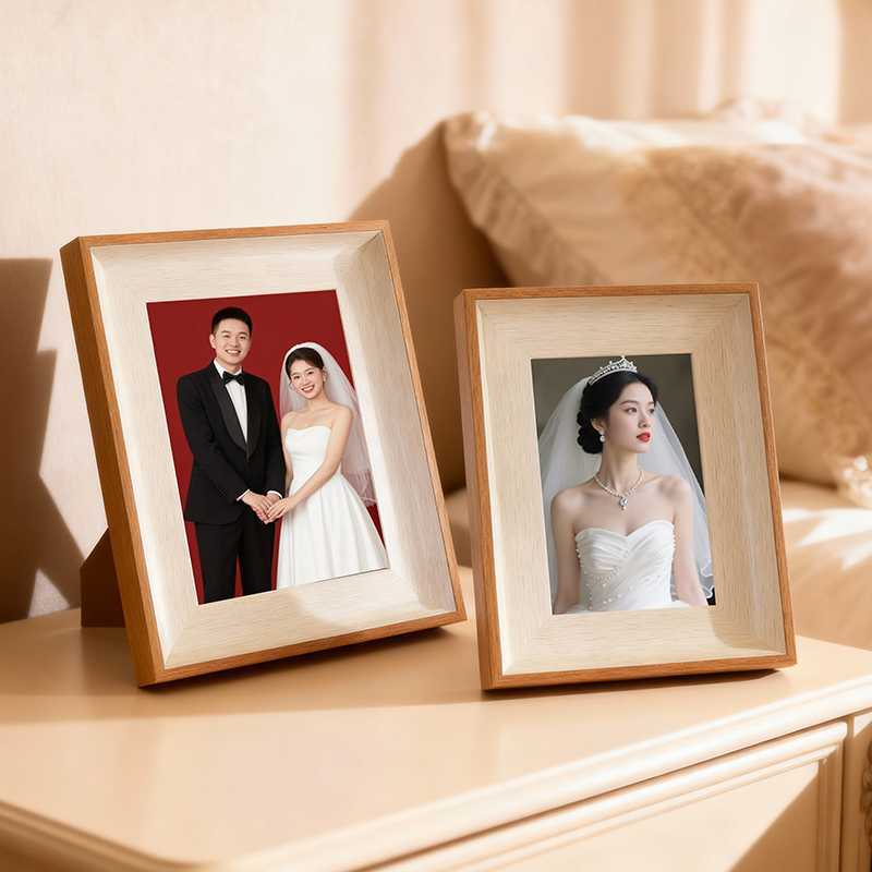 结婚登记照相框摆台洗照片做成情侣婚纱照周年纪念七7寸相册定制