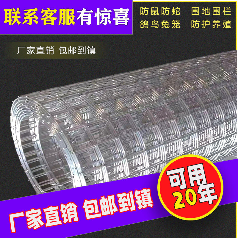 热镀锌铁丝网围挡养殖网电焊网防鼠养殖钢丝铁网格网鸡网围栏家用