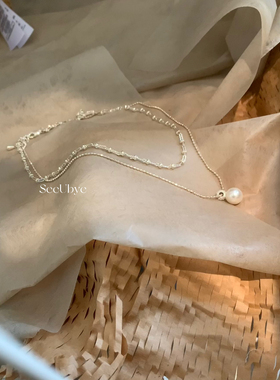 METWO项链高级感轻奢小众双层拼接锁骨链颈链气质独特韩系配饰