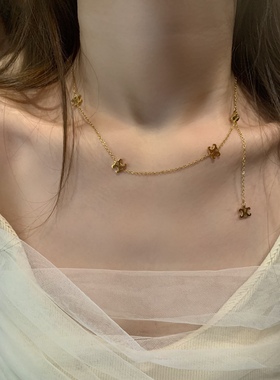 18K电镀保色！新款凯旋门多LOGO 项链高级轻奢感锁骨链钢钛项链女