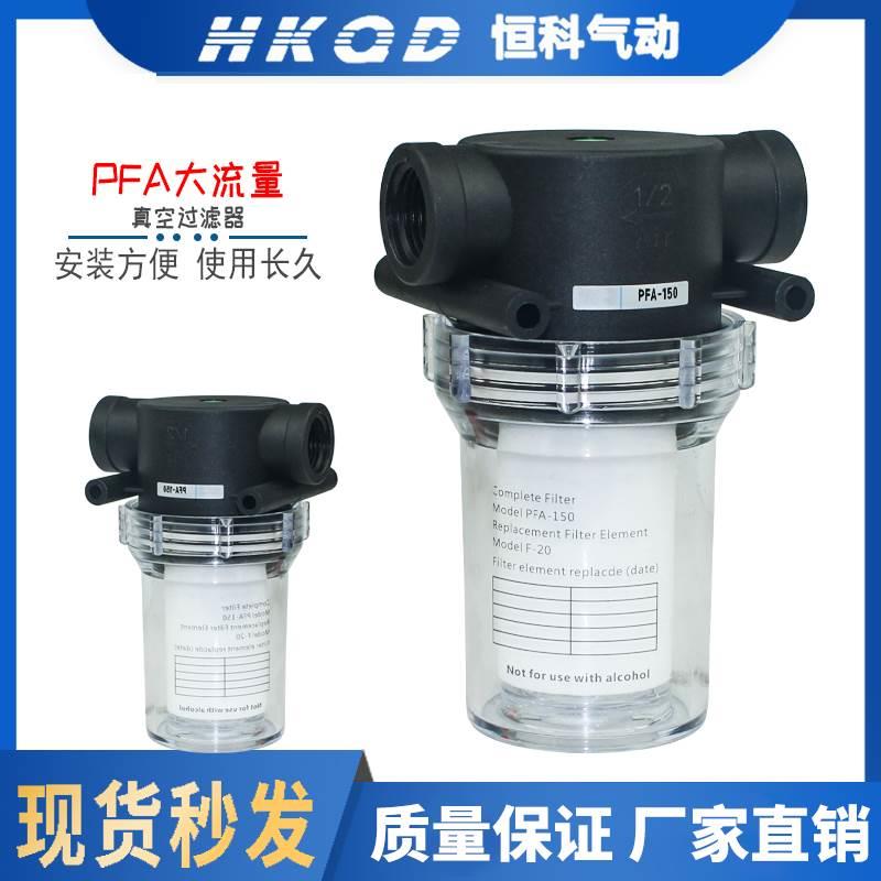 PFA-150/200塑料真空过滤器过滤杯大流量/4分6分可清洗更换滤芯