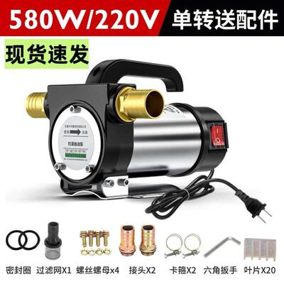 抽油泵12V电动220V伏自吸泵加油机抽油器煤油正反转24V柴油泵直流