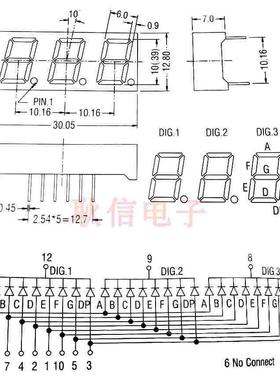 0.39寸3位数码管3391BS 三位红色共阴共阳 3391ASAH共阴