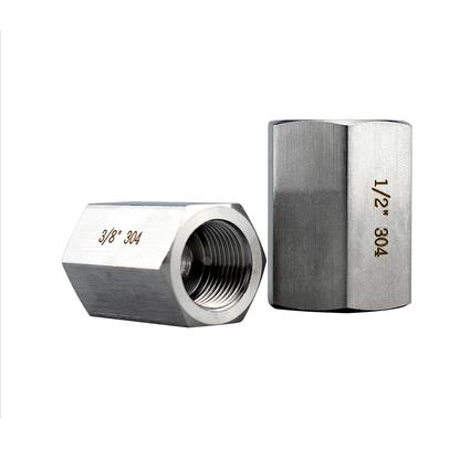 内丝4分高压304不锈钢双内牙直通六角管古2分6分水管接头G螺纹