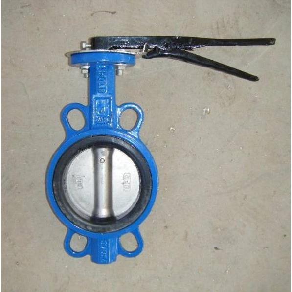 D71X-16 球墨铸铁 手柄对夹蝶阀 对夹式 手动碟阀 DN65 80 100