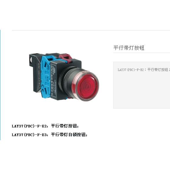 杭州三利机电 人宇 SANLI LAY37(PBC)-F-E2 E3 平头带灯按钮开关