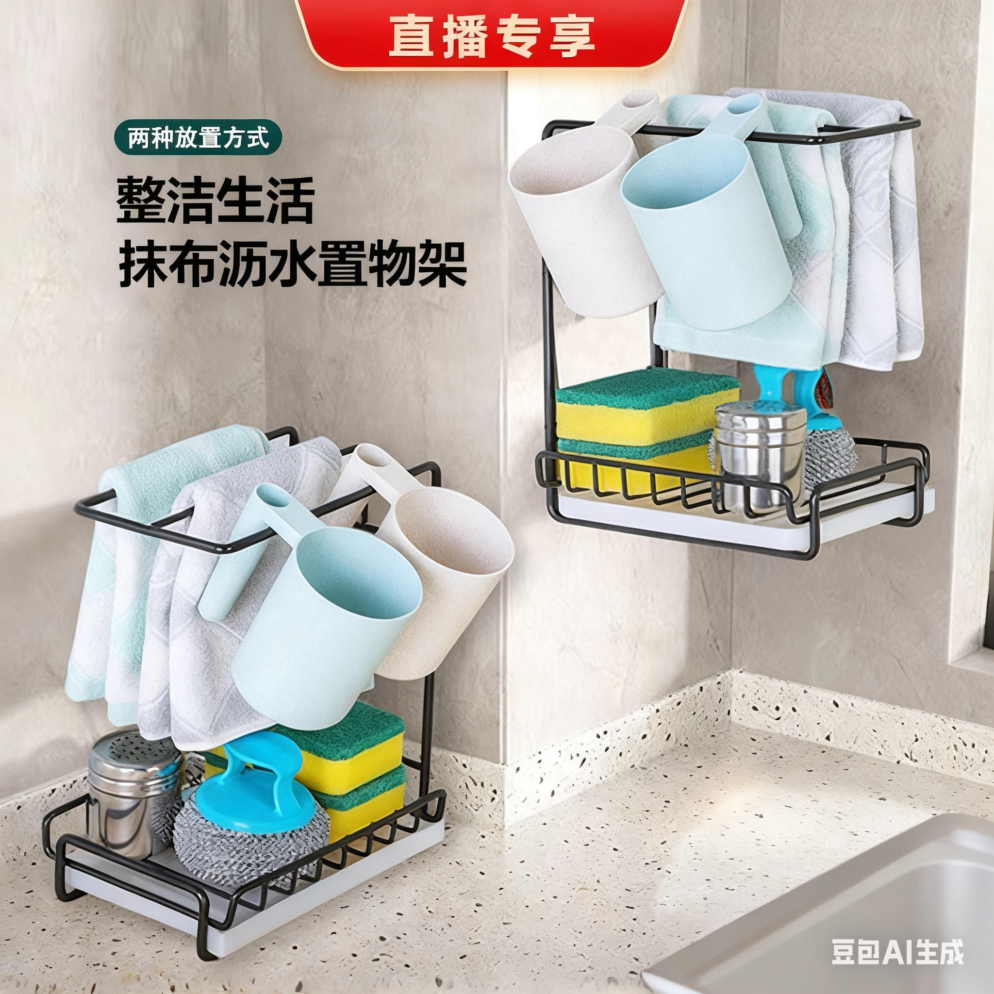 【家用好物】通风抹布沥水挂架