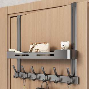 门後置物架门後挂衣架不伤门双层门挂架免打孔收纳层架卧室门後挂