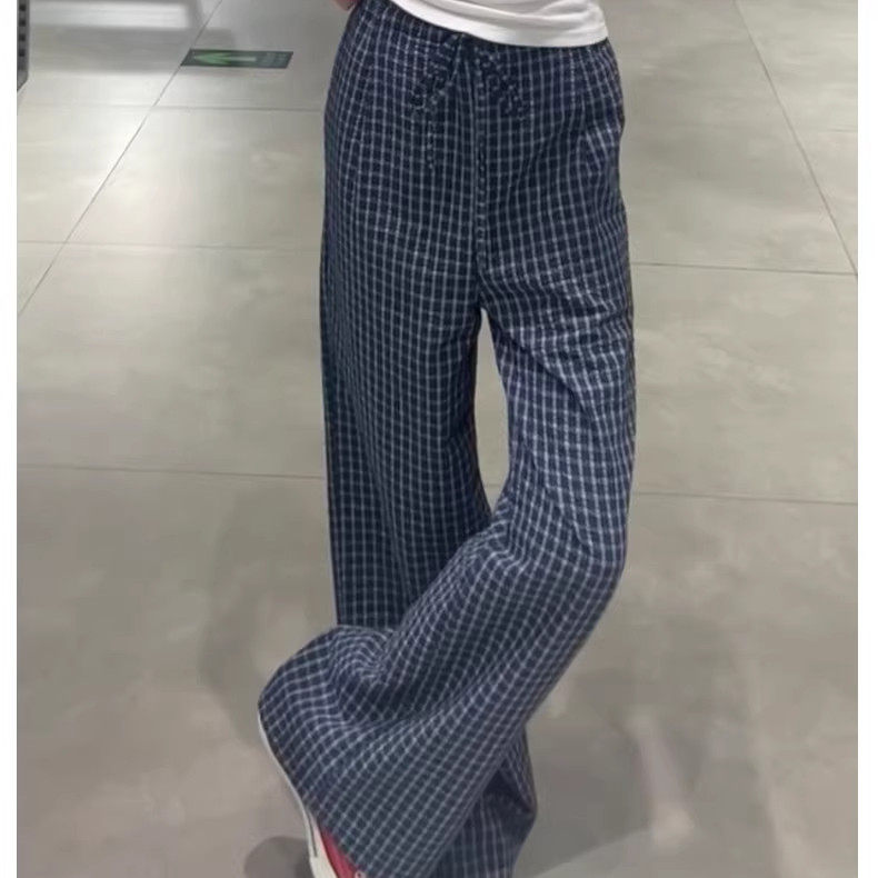 休闲裤女新款直筒高腰显瘦裤子