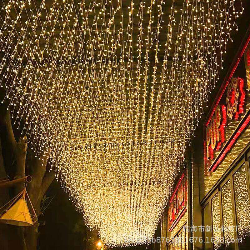 led太道阳能冰低条灯压防户外商场街店铺装饰水窗帘灯圣诞节AJC日