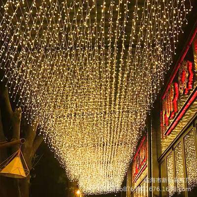 led太道阳能冰低条灯压防户外商场街店铺装饰水窗帘灯圣诞节AJC日