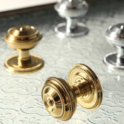 外贸出口法式轻奢橱纯铜拉手柜金色黄5701-CP-铜单孔抽衣美式全铜