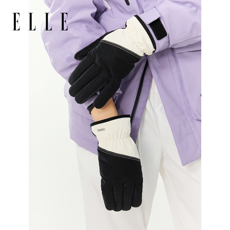 ELLE滑雪骑行防水加绒手套触屏