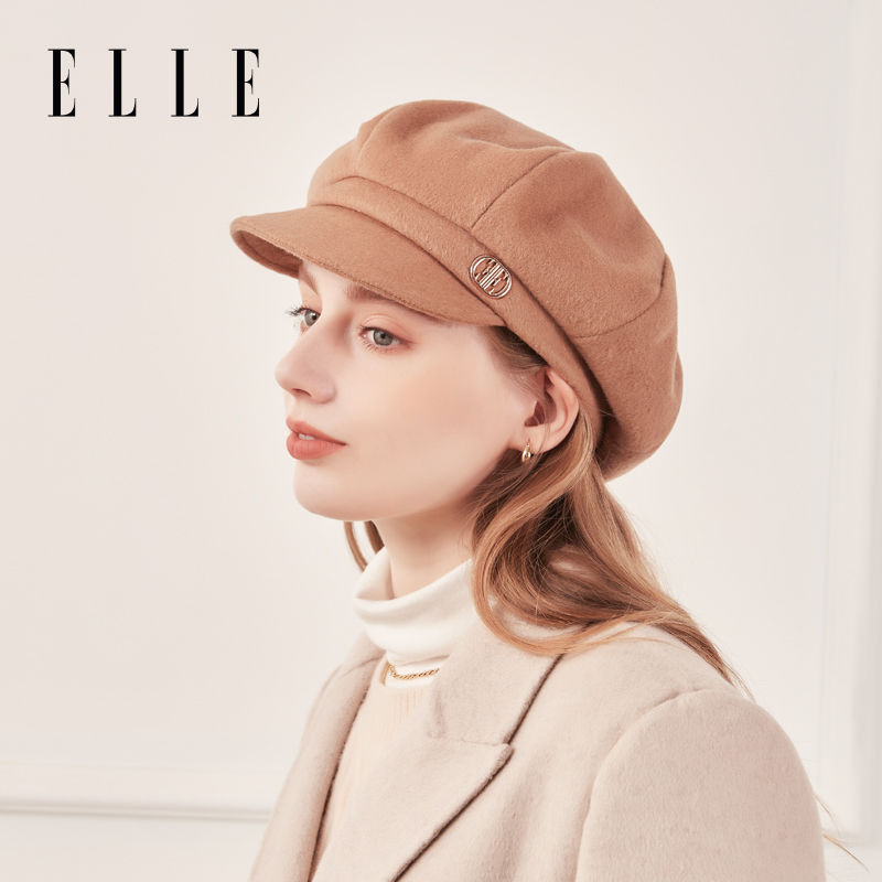 ELLE贝雷帽户外女士秋冬画家帽