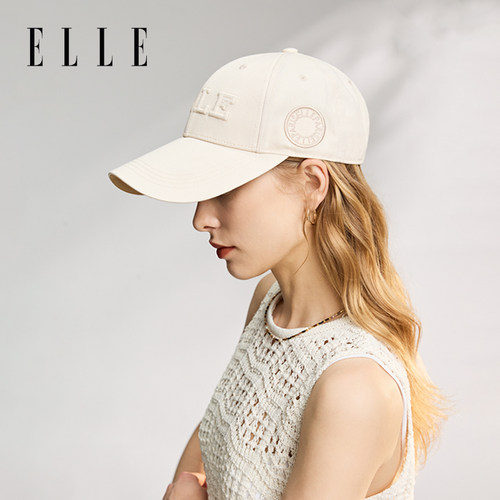 ELLE大檐防晒棒球帽女士运动遮阳透气大脸显脸小硬顶鸭舌帽子新款