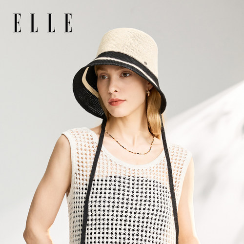 ELLE草编帽女新款夏季遮阳帽