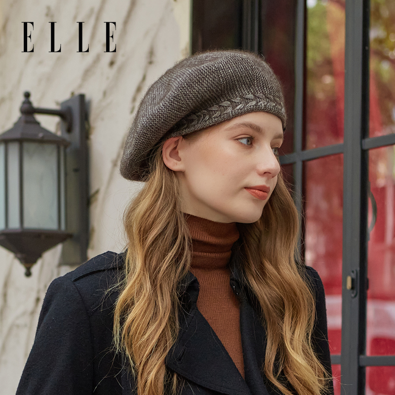 ELLE贝雷帽女士秋冬季南瓜帽