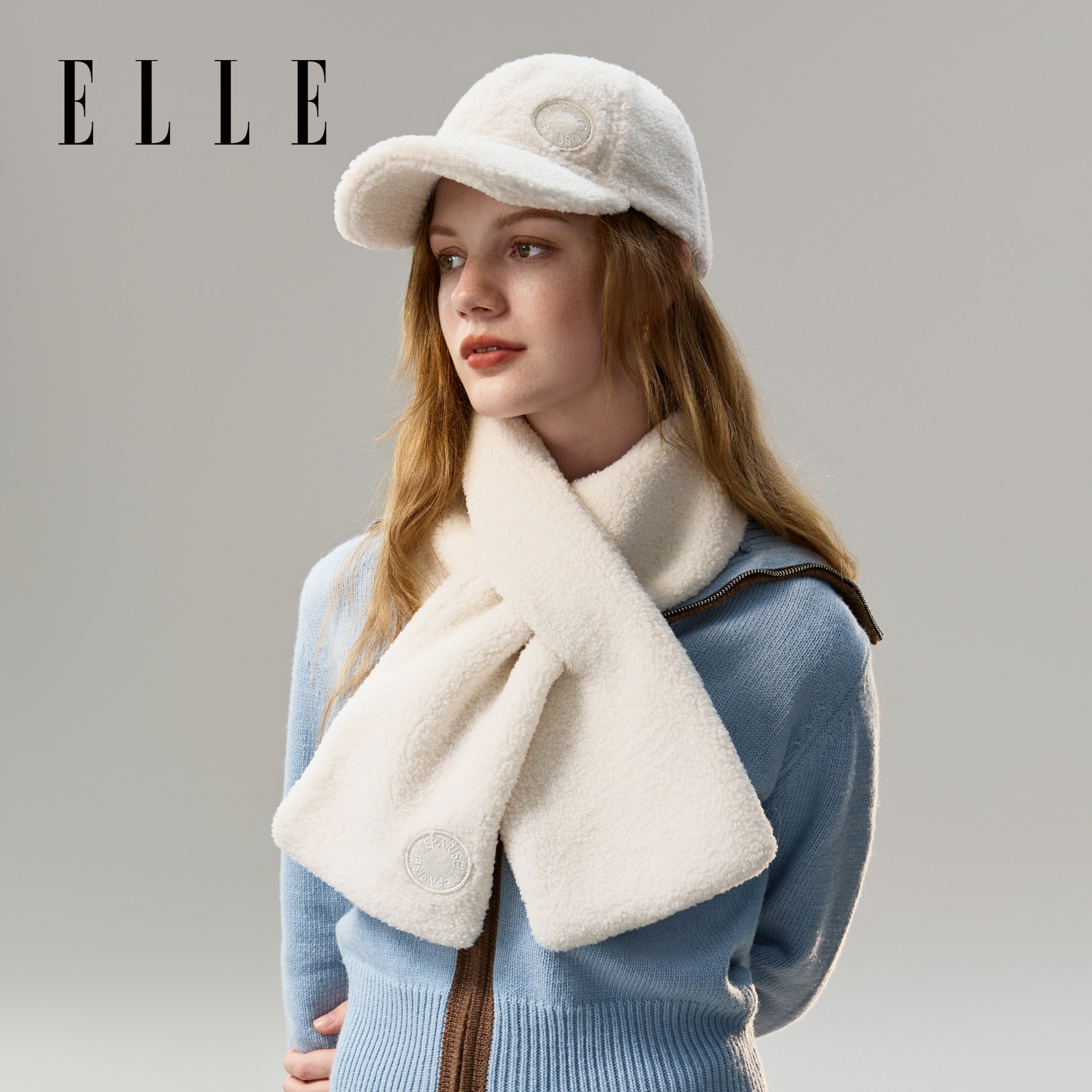 ELLE圈圈毛围脖女士秋冬季户外保暖时尚百搭护颈交叉穿孔毛绒围巾,服饰配件/皮带/帽子/围巾,围巾/丝巾/披肩,淘宝优惠券,粉丝福利购,淘宝优惠卷