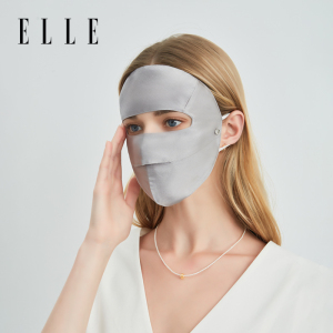【100%桑蚕丝】ELLE真丝防晒面罩女士户外全脸防紫外线脸基尼口罩