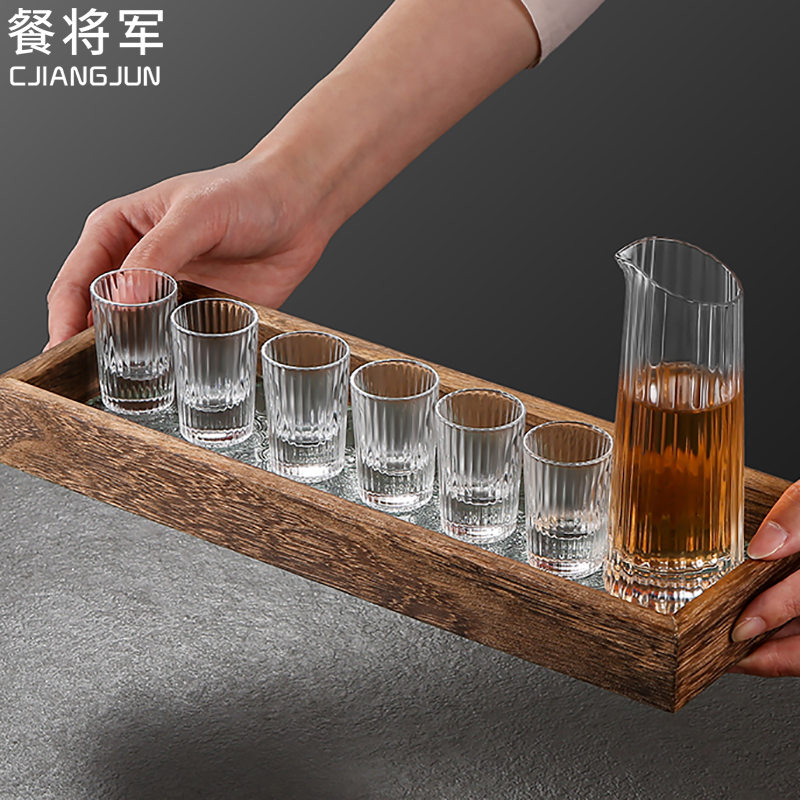 轻奢白酒杯分酒器家用酒具套装高档玻璃小酒盅子弹杯一口杯烈酒杯_虎窝淘