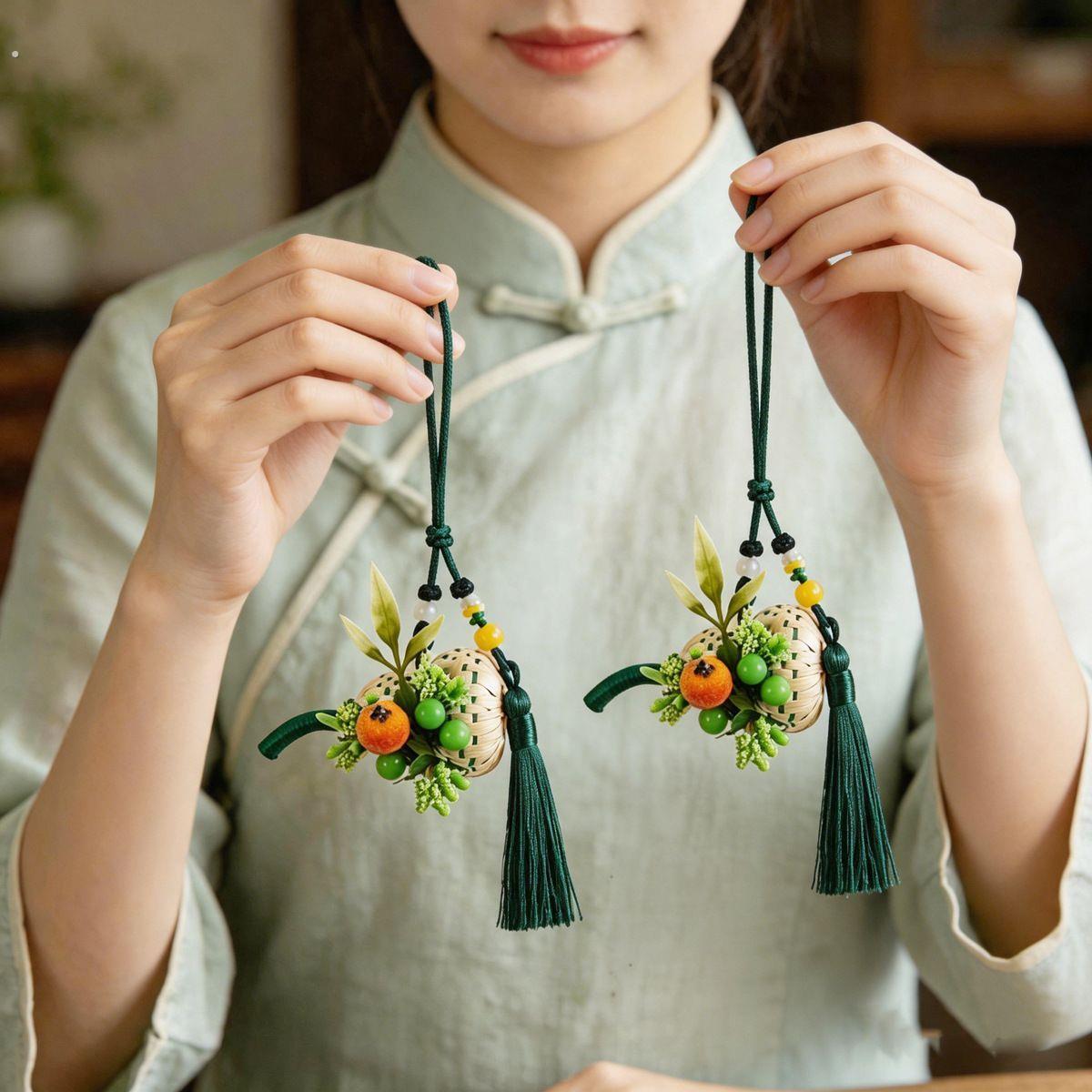 端午节主题小礼品 新款2026端午节手编葫芦摆件装饰入户门挂件饰