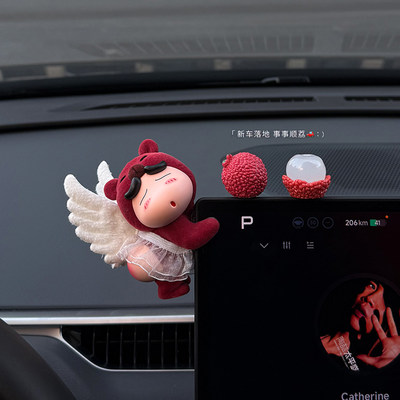 蜡笔小新中控台摆件可爱天使红色