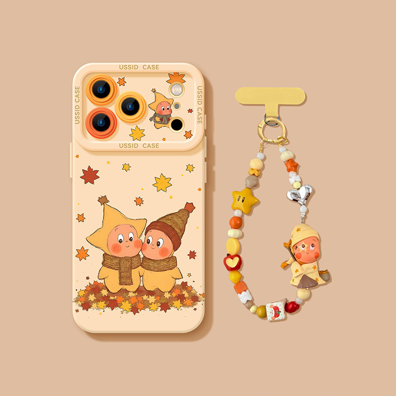 星星人公仔适用苹果17promax手机壳趣味防摔苹果16网红新款15带挂绳卡通15枫叶16可爱14爆火13硅胶iphone17