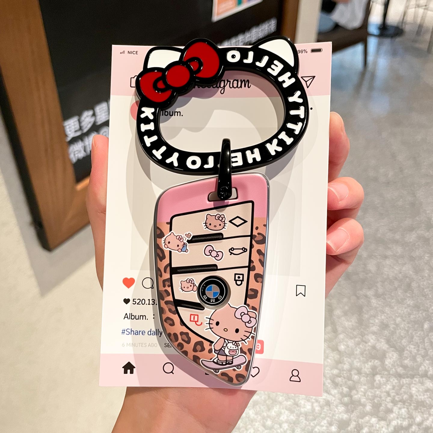 适用宝马钥匙套hellokitty保护壳