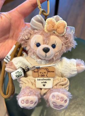 雪莉玫包包挂件女生精致毛绒玩偶钥匙扣迪士尼达菲熊装饰书包挂件