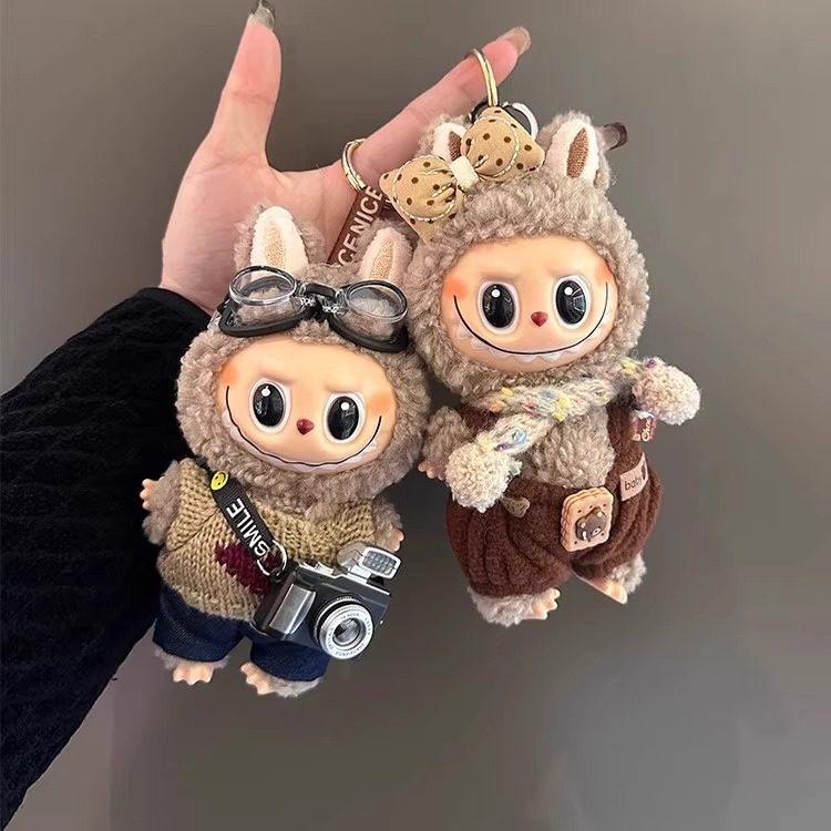 Labubu棕色拉布布包包挂件毛绒公仔高级可爱钥匙扣新年卡通礼物女,服饰配件/皮带/帽子/围巾,包挂件,淘宝优惠券,粉丝福利购,淘宝优惠卷