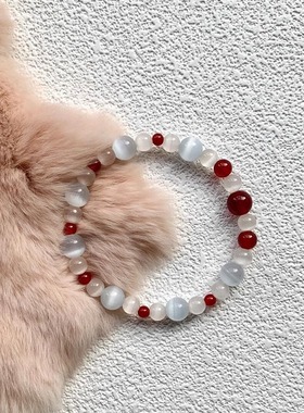 chomelkinsey新中式手链女红玛瑙荔枝冻手串复古精致手饰2025新款