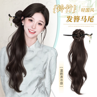 假发辫子马尾抓夹新中式国风古风假发2025新款增发量发簪马尾发饰