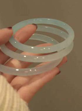 天然玉髓美人条手镯女小众