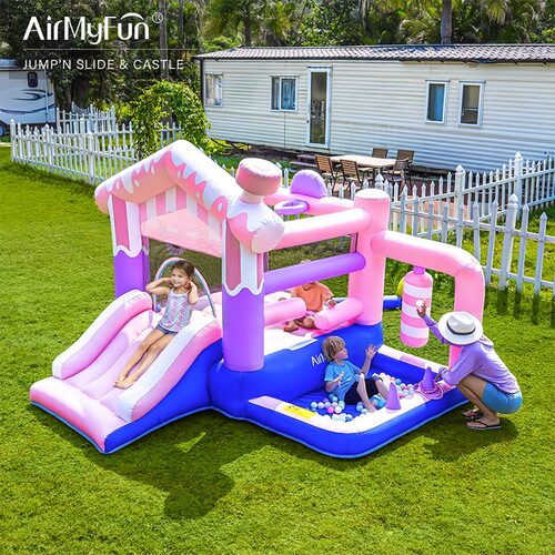 AirMyFun雪糕粉儿童充气城堡蹦床