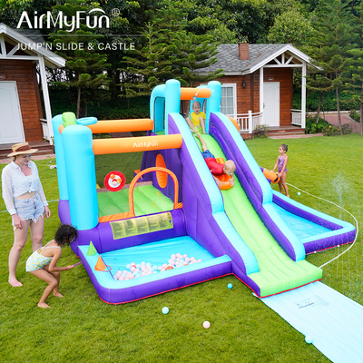 AIRMYFUN喷水充气城堡滑梯蹦蹦床