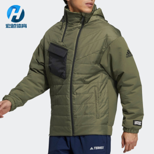 Adidas 阿迪达斯正品 男女运动保暖连帽休闲棉服H23106