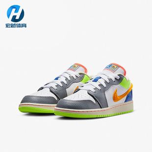 优惠儿童时尚 Nike 特价 耐克正品 休闲潮流舒适低帮灰色彩虹运动鞋