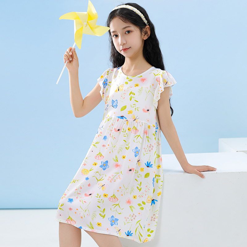 百咘噜女童连衣裙夏季无袖裙子
