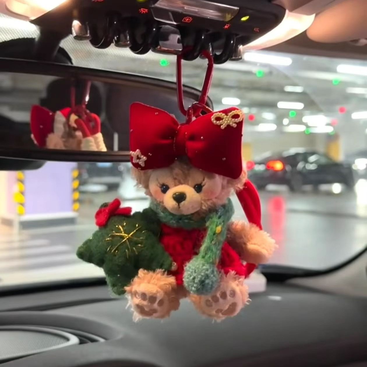 小熊汽车挂件可爱卡通创意车载挂饰毛绒玩偶包包钥匙扣圣诞节装饰
