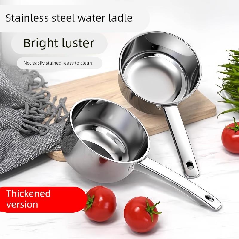 加厚304不锈钢水瓢家用厨房水勺水舀子商用短柄舀水瓢食堂大汤勺