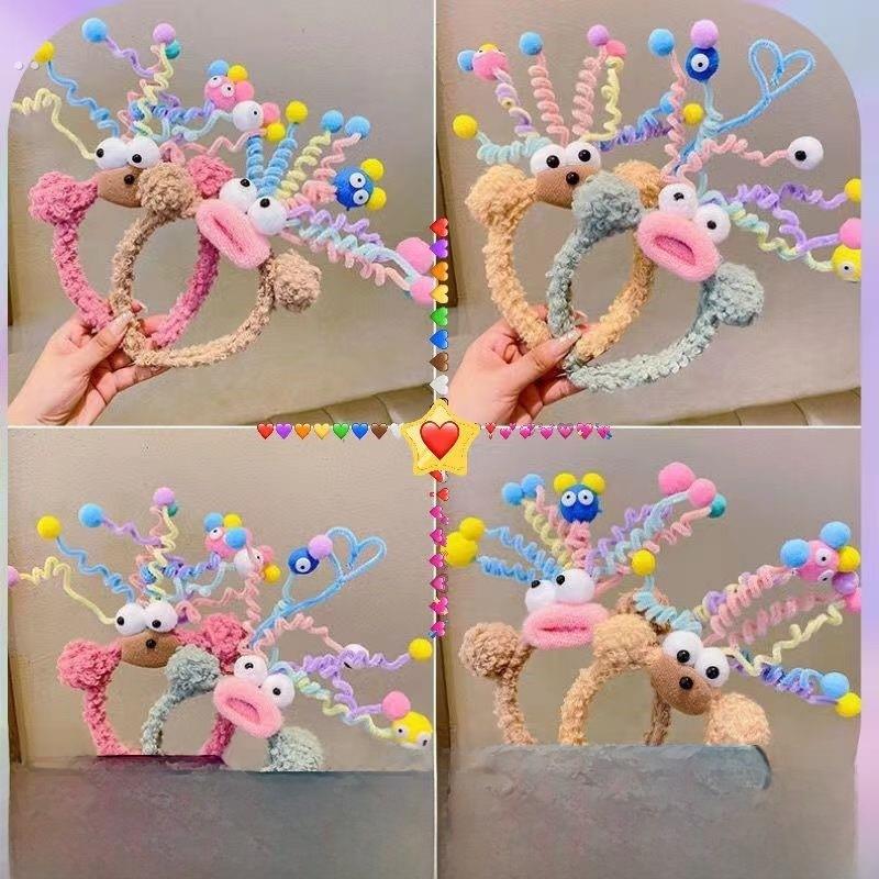 幼儿园疯狂发型日女孩创意搞怪发箍儿童可爱搞笑头箍扭扭棒发卡